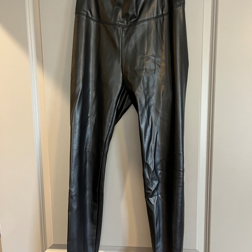 White House Black Market faux black leather leggings